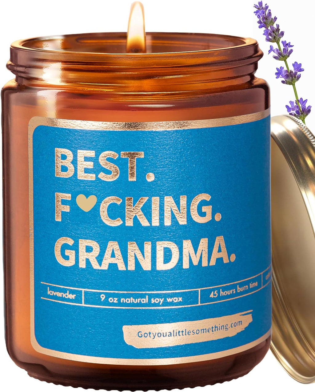 Best Grandma Ever Candle - Funny Grandma Gifts from Grandkids - Lavender Vanilla Soy Candle - Grandma Birthday & Christmas Gift Idea for Grandma from Granddaughter, Grandson or Grandkids