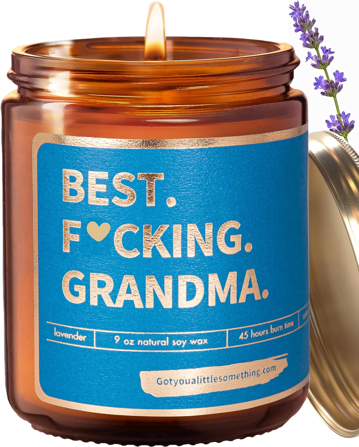 Best Grandma Ever Candle - Funny Grandma Gifts from Grandkids - Lavender Vanilla Soy Candle - Grandma Birthday & Christmas Gift Idea for Grandma from Granddaughter, Grandson or Grandkids