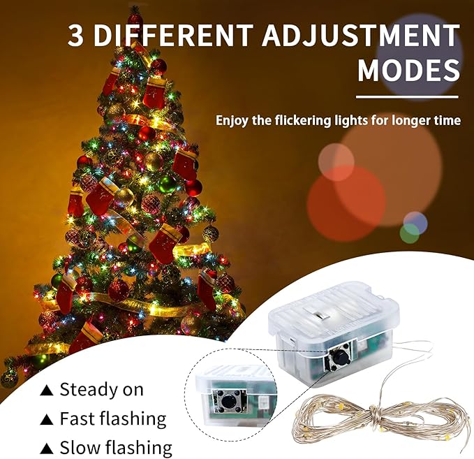 8 Pack Fairy Lights 7Ft 20 LED Twinkle String Lights 3 Modes Battery Operated Waterproof Firefly Starry for Mason Jar Party Wedding Christmas Valentines Day Table Centerpieces,Multicolor
