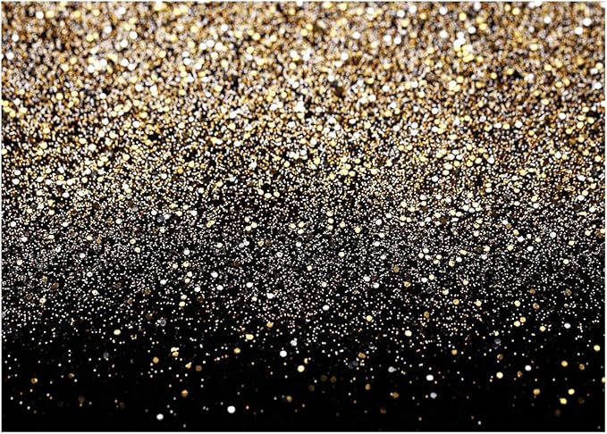 WOLADA Black and Gold Backdrop Golden Glitter Backdrop for Photography Wedding Birthday Baby Shower Party Photo Studio 12x10FT 11176