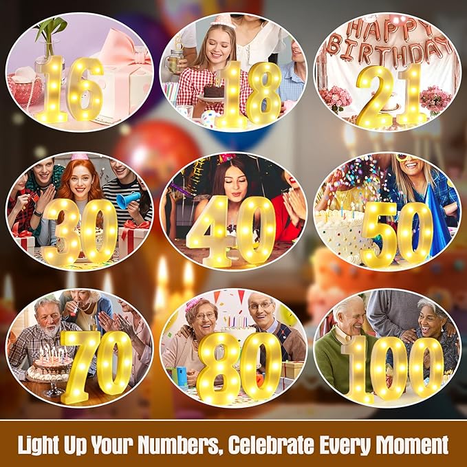 2nd Birthday Decorations for Girls Boys,Two Year Old Birthday Decorations Centerpieces Table,Light Up Numbers 2 Sign Led for Party Backdrop Wall Decor for Wedding Anniversary Numeros De Cumpleanos