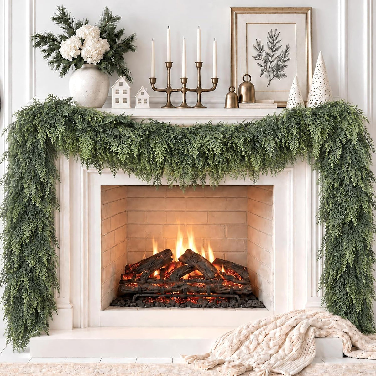 9 ft real touch cedar garland realistic looking, main product view