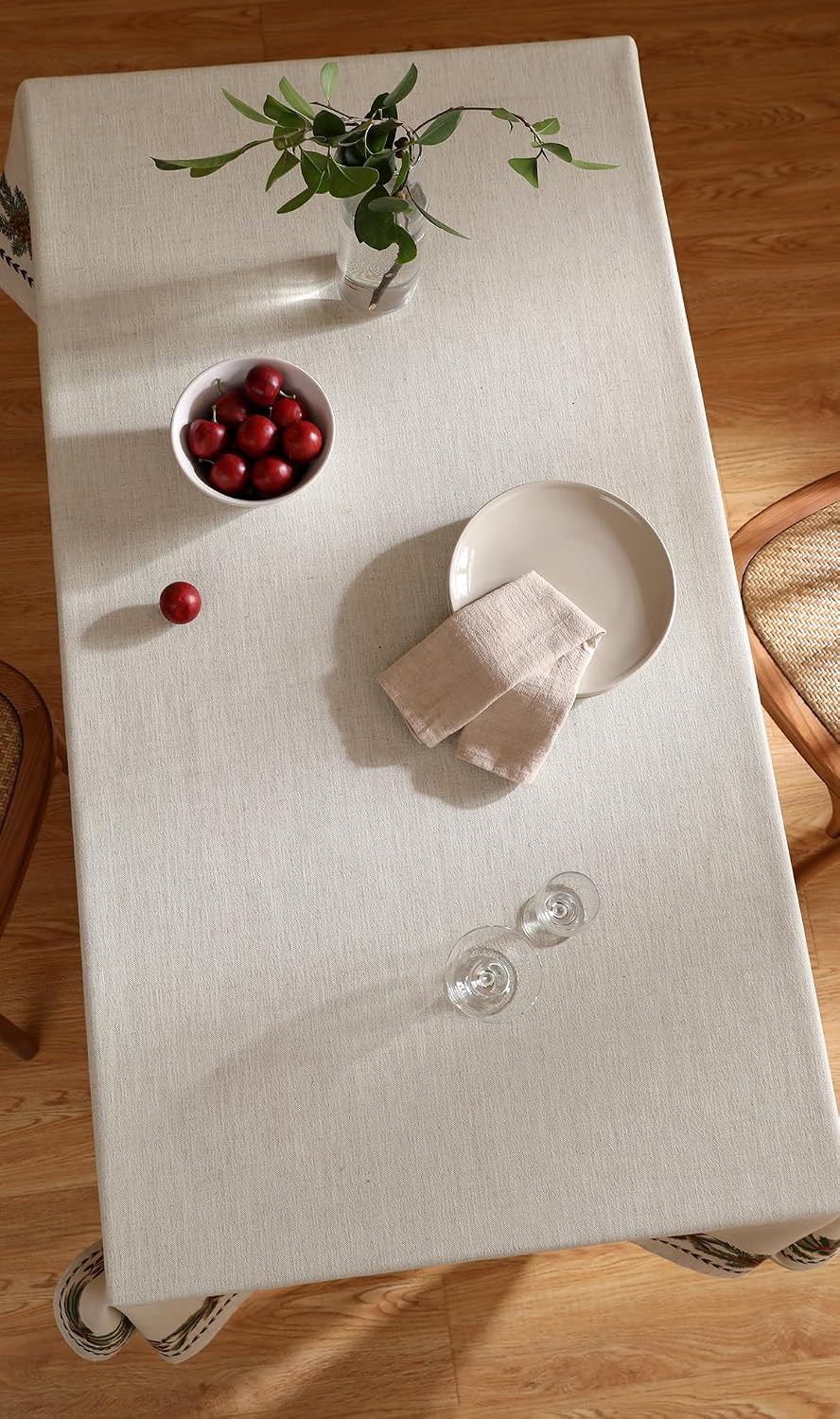 ISAENNE Designer Vintage Square Christmas Tablecloth,55"x55"