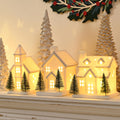 ceramic white christmas village houses, light up porcelain, main product view