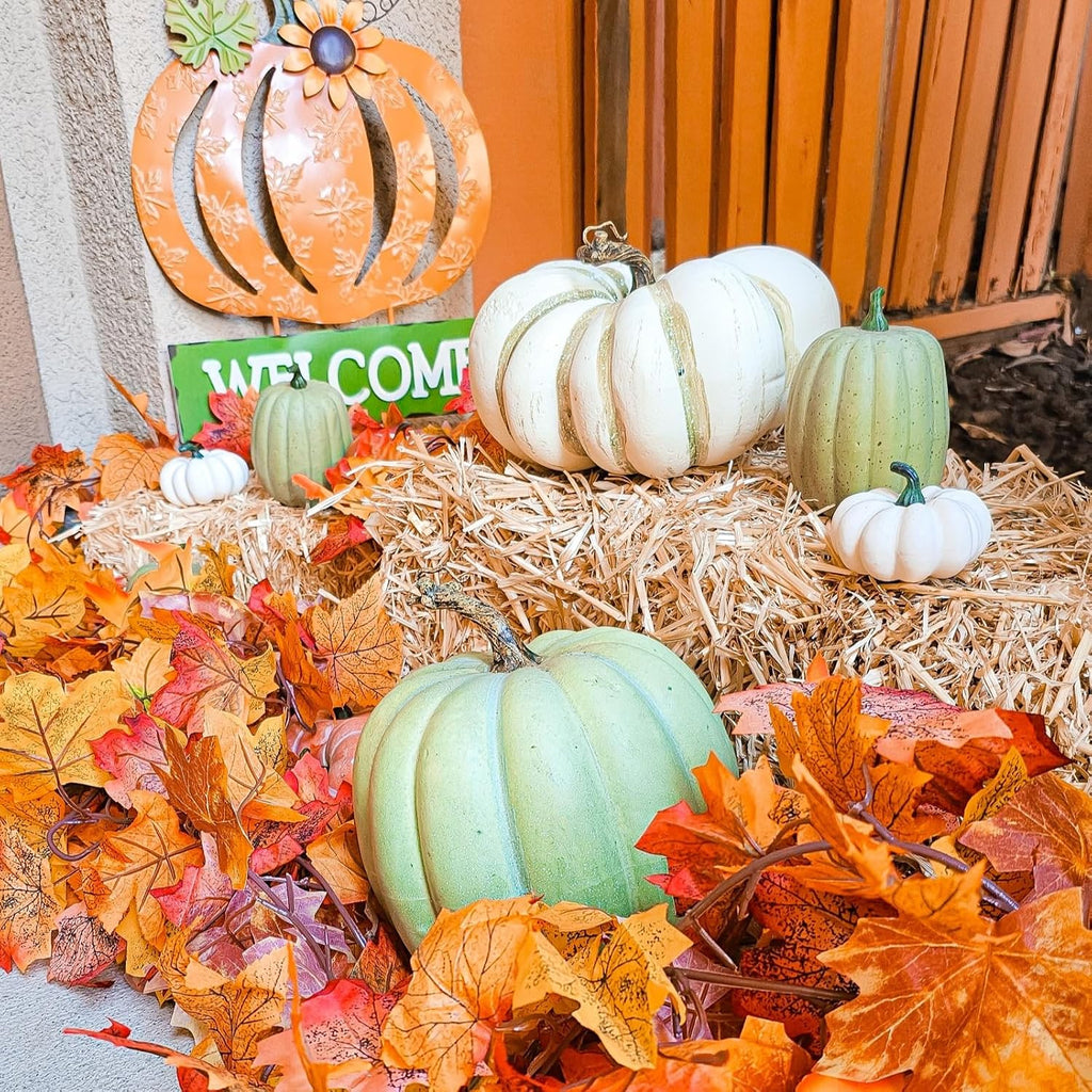 cqure 8 pack fall leaf garland, hanging fall showing dimensions