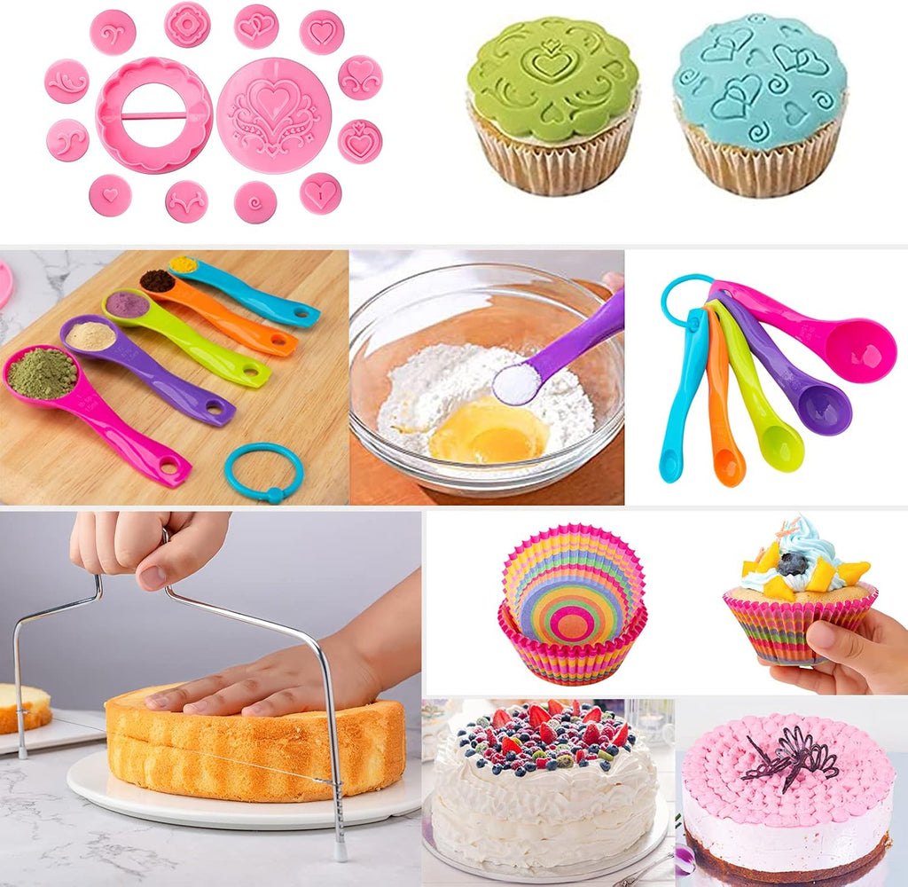 Cake Decorating Supplies Kit Tools 356pcs, Nifogo Baking Accessories with Cake Turntable, Pastry Piping Bag, Piping Icing Tips for Beginners