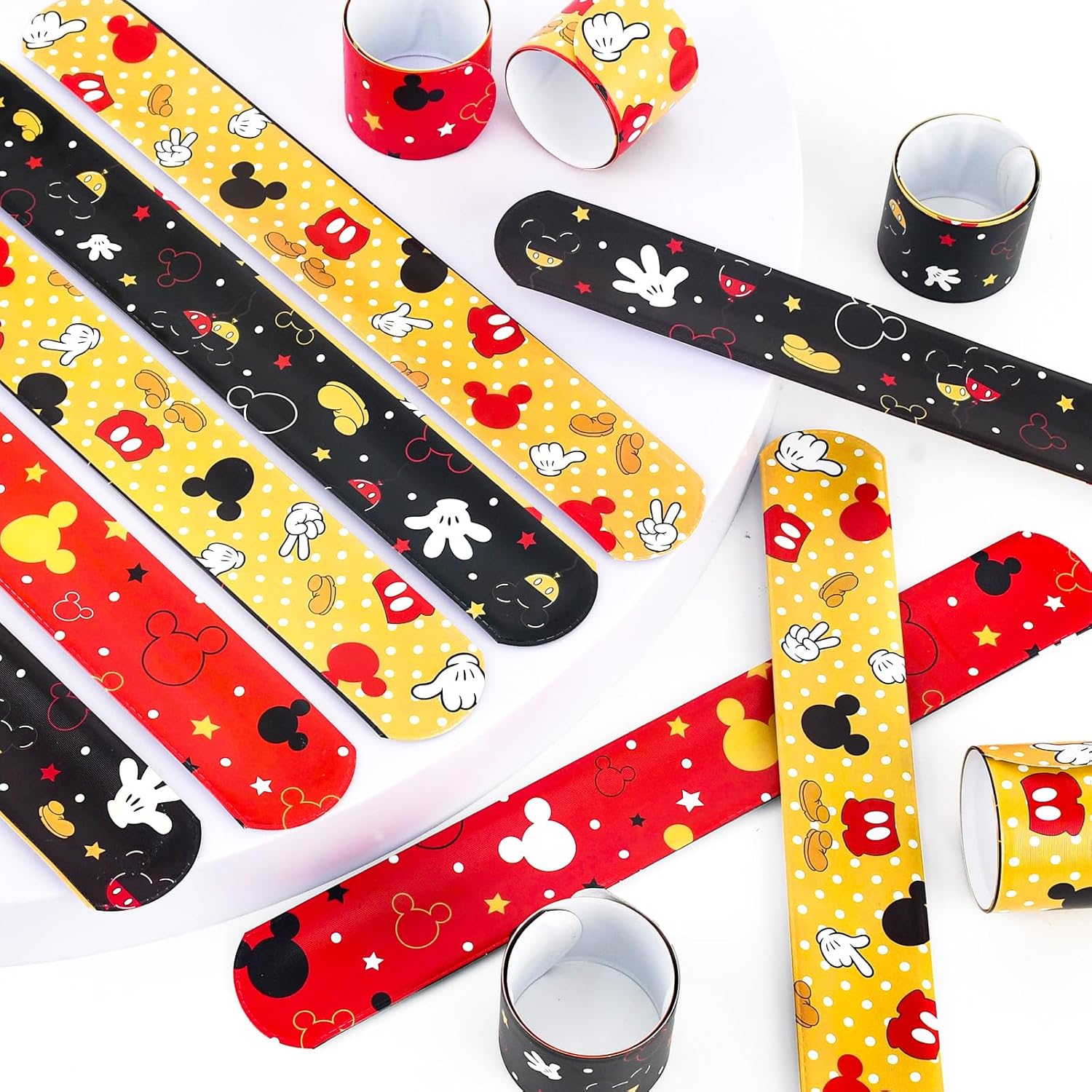 Cartoon Animation Slap Wristband, 24 Pack - Birthday Party Favors | Cartoon Theme Bracelets for Treasure Box Goodie Bag Stuffers, Kids Classroom Rewards, Party Prize Gifts