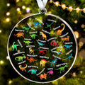 HEXMOZ Dinosaur Ornaments for Christmas Tree 2025 - Dinosaur Gifts for Kids, Boys - Paleontology Present Ideas for Dinosaurs Lover, Dinosaurs Christmas Decorations - Acrylic Dino Animal Ornament