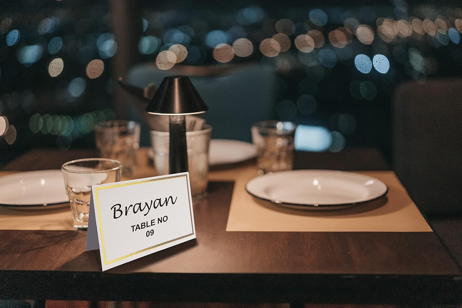 Place Cards Pack of 100 Premium Tent Name Place Cards for Table Setting with Gold Foil Border 2x3.5 inches - Perfect for Weddings, Banquets Dinner Parties and any other Events