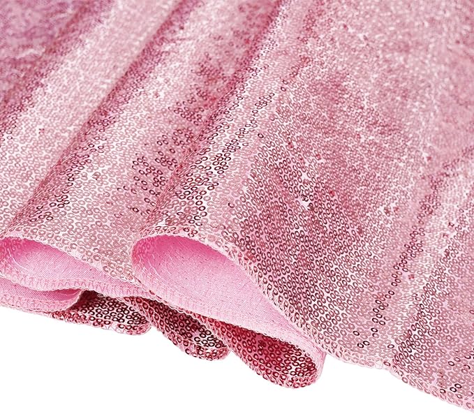 Poise3EHome 6Ft x 6Ft Fuchsia Pink Sequin Backdrop, Glitter Thick Satin Sequin Background Drapes, Sequence Backdrop for Wedding Party Holiday Festival Decor