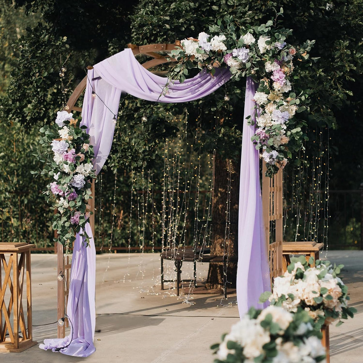 Outvita 7Ft Brown Wooden Arbor Arch, Garden Trellis for Climbing Rose Vines
