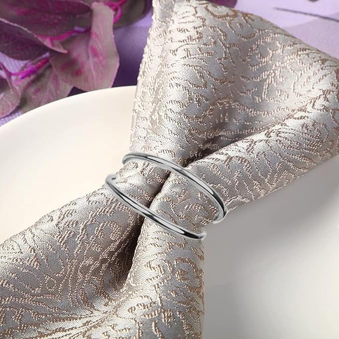 Silver Napkin Rings-12 PCS Metal Spiral Napkin Rings(Spiral) Napkin Holders Buckles for Family Dinner, Wedding, Party,Table Decorations