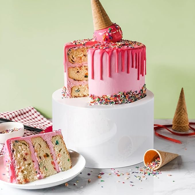 6Pcs Buffet Risers, Food Risers for Buffet Table, Acrylic Round Display Risers with Hollow Bottom, Food Display Stand for Party Jewelry Dessert Figures (Size 6",6.5",6.7",7",7.5",8")