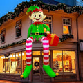 8 ft christmas inflatable outdoor decorations, sitting elf, main product view