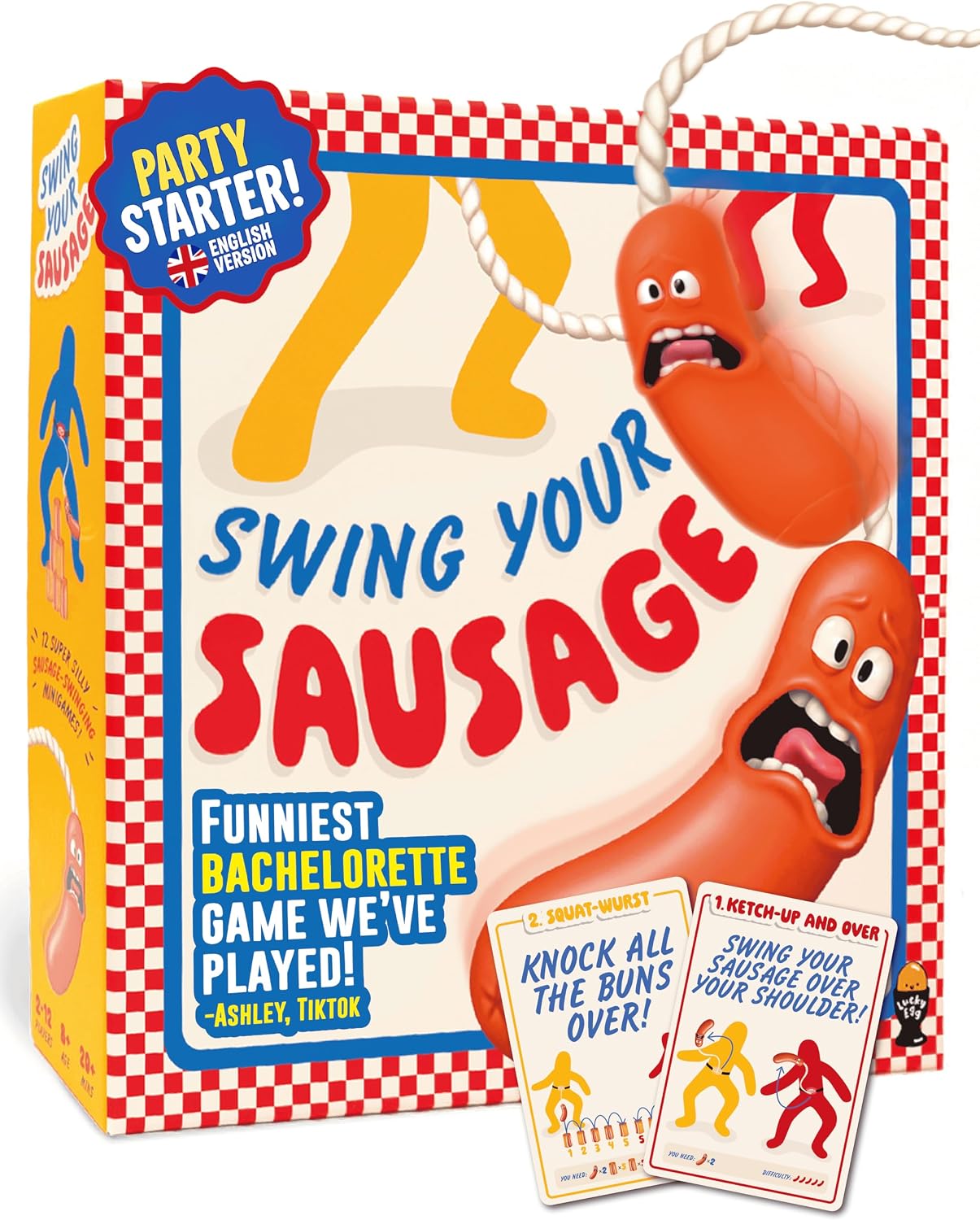 Swing Your Sausage - Hilarious Party Games for Adults - Perfect Bachelorette Games for Adults Game Night (2-12 Players) - Funny Outdoor & Indoor Game for Family Gatherings and Birthday Games