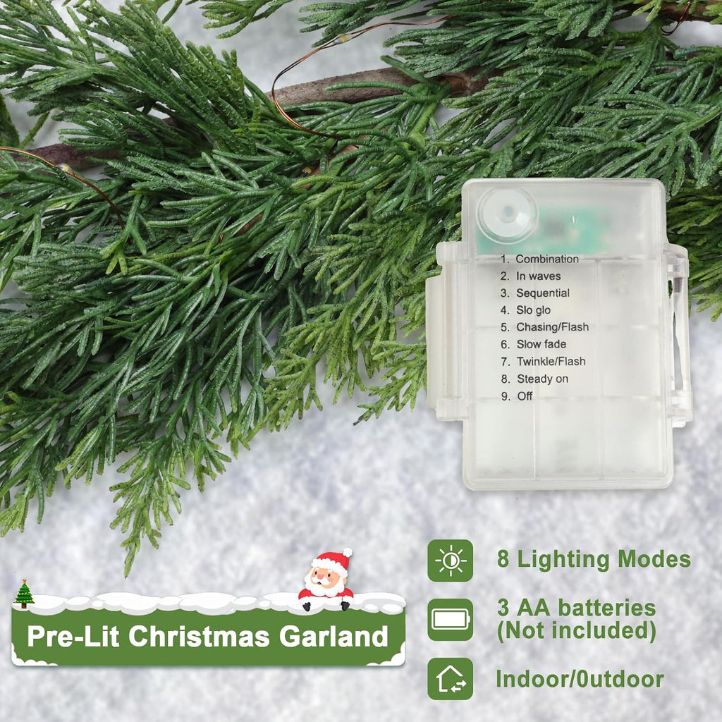 ozfhua 6 ft christmas garland pine garland with showing dimensions