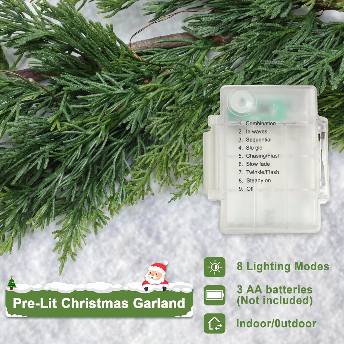 ozfhua 6 ft christmas garland pine garland with showing dimensions