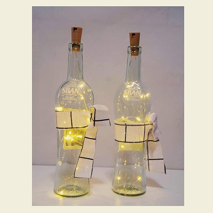 24 Pack 20 LED Wine Bottle Cork Lights, Fairy Mini String Lights Copper Wire, Battery Operated Starry Lights for DIY, Christmas, Halloween, Wedding, Party, Indoor&Outdoor (24 Pack, Warm White)
