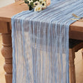 Dusty Blue 1 Pack Cheesecloth Table Runner 120 Inch 10 FT Boho Rustic Gauze for Wedding Baby Shower Party Farmhouse Summer Home Decor Washable