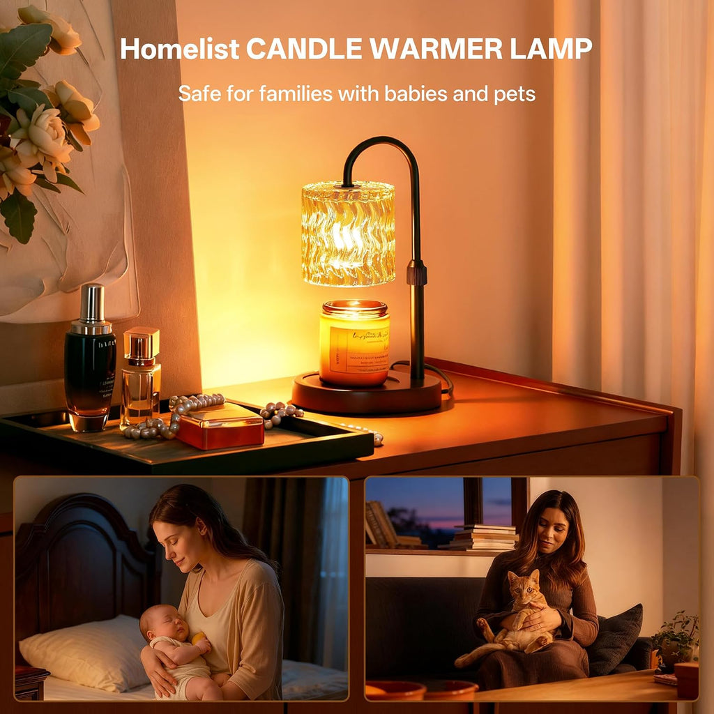 Homelist Candle Warmer Lamp, Adjustable Height Candle Warmer | Vintage Candle Warmer Lamp Dimmable with Timer for Home Decor, GU10 Bulb, Table Lights for Bedroom, Tea Room, Rest Room