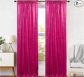 JYFLZQ Hot Pink Sequin Backdrop Curtain 2x8ft 2 Panel Fuchsia Glitter Photo Booth Photography Backdrop Background for Parties Shimmer Wall Backdrop Wedding Backdrop Decorations