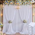 60×14 ft White Wrinkle Free Backdrop Curtain, Soft Silky Polyester Wedding Drapes 12 Panels 14ft Height Photo Backdrop Curtains for Parties Birthday Baby Shower Photography Background Cloth