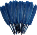 FeelfunFeather 120pcs Navy Blue Goose Cochettes Feather Natural Bulk 4-6 inch 10-15cm for Wedding Party Christmas Decorations DIY Crafts Goose Cochettes Feather