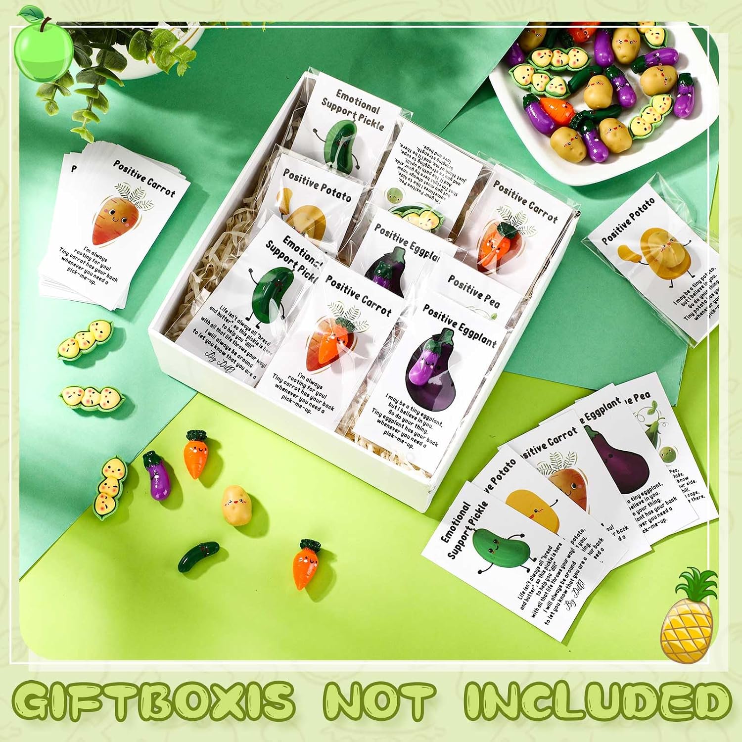 CroBlissful 100 Sets Inspirational Gift for Students Back to School Positive Inspirational Potatoes Pickle Resin Appreciation Gift for Coworkers Employee Volunteer Staff Work Anniversary