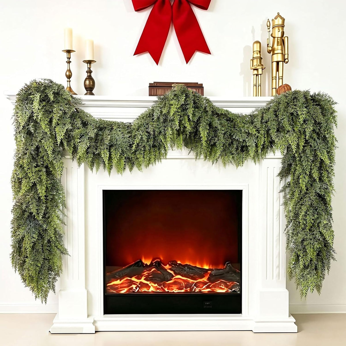 tasruwat deluxe 9 ft artificial christmas cedar garland, main product view