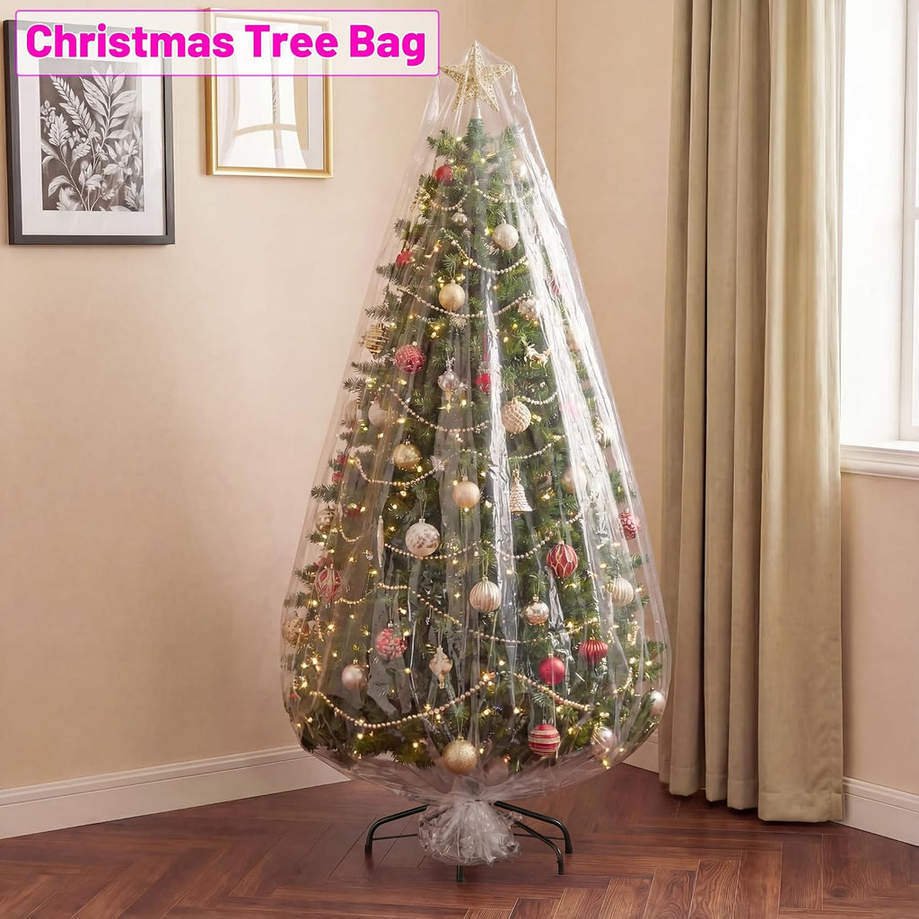 4 Pcs 98.4 x 59 Inches Clear Large Balloon Bags for Transport | Christmas Tree Disposal and Storage Bag, Balloon Drop Bag, Giant Carrying Storage Bags for Wedding Birthday Party Supplies