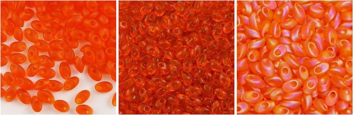 110g Grams Long Magatama Bead Mix, Miyuki Orange, Salmon, Gold, Rose, Peach, ...