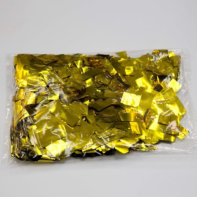 Ultimate Confetti, Rectangular Gold Mylar Shiny Foil Metallic Confetti for Cannon and Launcher use - Gender Reveal Confetti for Wedding, Parties, Mother’s Day and Live Events - 30 lb, 480 oz