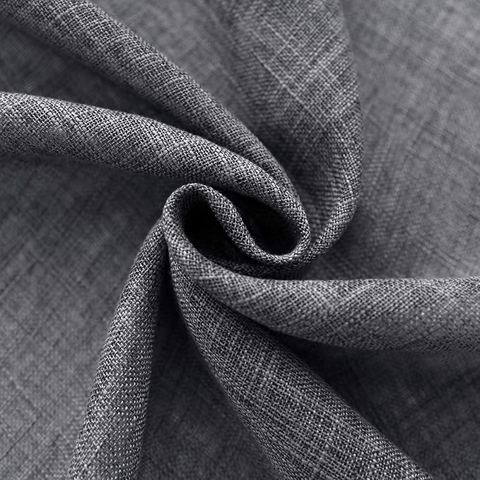 maxmill Flaxy Faux Linen Tablecloth with 2-Tone Slubby Texture Wrinkle Resistant Anti-Shrink Soft Table Cloth for Kitchen Dining Restaurant Tabletop for Event Holiday Dinner Round 70 Inch Charcoal
