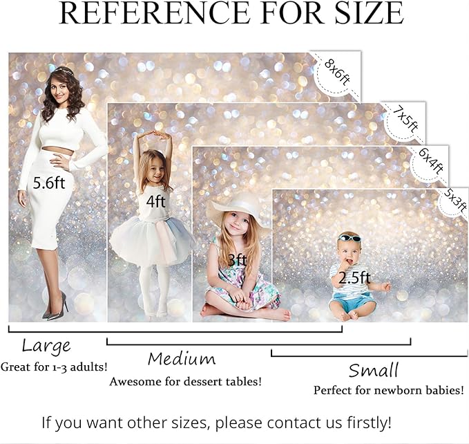Mocsicka 7x5 Bokeh Photography Backdrop Blue Grey Spots Sparkle (No Real Glitter) Background Weeding Baby Shower Birthdat Newborn Baby Portrait Photo Studio Props (7x5ft (82x60 inch))