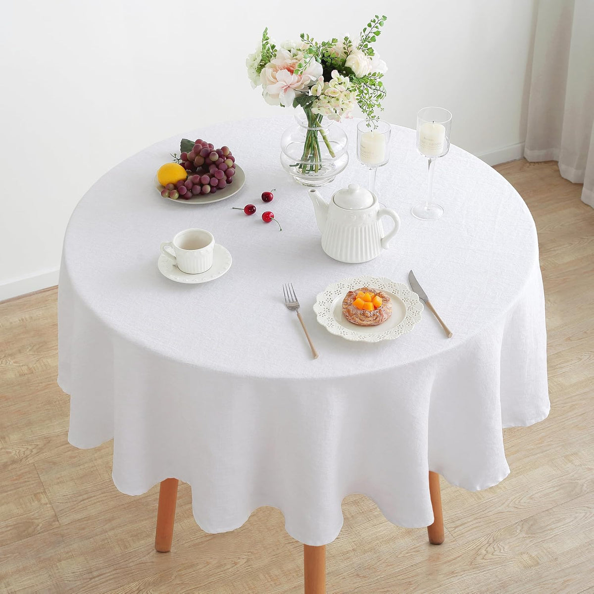 linen world linen tablecloth,100% french linen round tablecloth, main product view