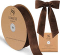 Brown Velvet Ribbon 1.5'' 25 Yards for Christmas Tree, Gift Wrapping, Flower Bouquet, Wreath Decorations, Bow Making