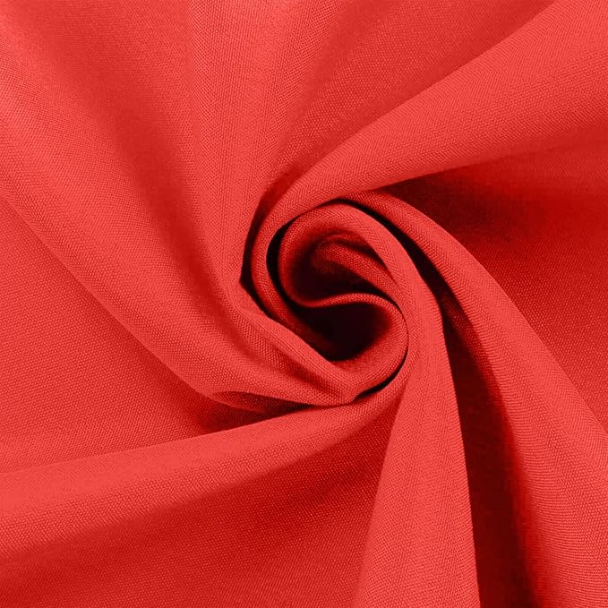 Efavormart Round Tablecloth, 120 Inch Stain & Wrinkle Resistant Washable Table Cloth, Decorative Polyester Fabric Table Cover for Banquet, Wedding, Dining - RED