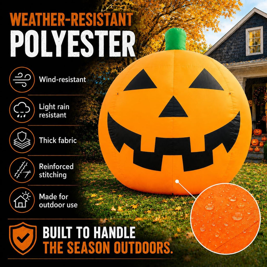 11ft giant halloween inflatable pumpkin with led lights, side view