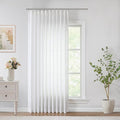 Vision Home White Pinch Pleated Semi Sheer Curtains Textured Light Filtering Window Curtains 102 inch for Living Room Bedroom Patio Rayon Blended Pinch Pleat Drapes with Hooks 1 Panel 60" Wx102 L
