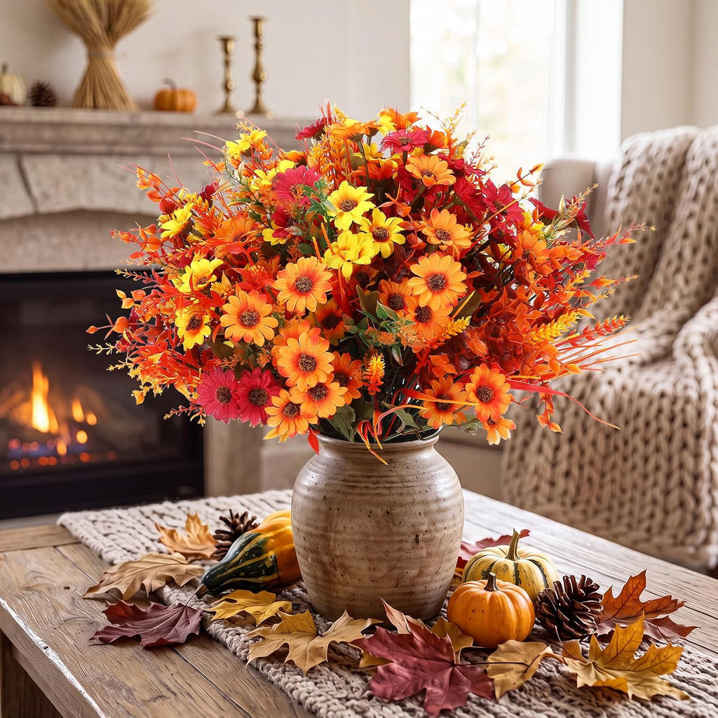zeyune 64 bundles artificial fall flowers bulk fake, package contents