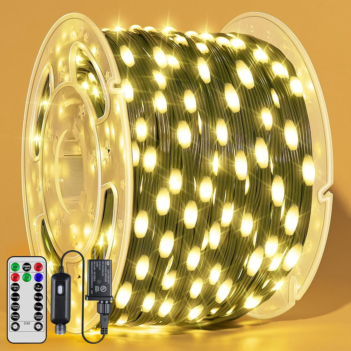 brightchristmas christmas lights 1200 led 394 ft, waterproof, main product view