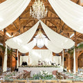 4 Panels Ivory Ceiling Drapes for Wedding 5ftx40ft Sheer Drapery Chiffon Fabric Arch Draping Curtains for Party Ceremony Birthday Baby Shower Reception Stage Ceiling Decorations