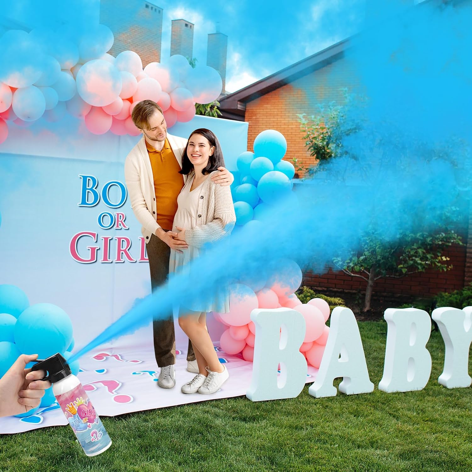 Gender Reveal Fire Extinguisher, 2 Pack Gender Reveal Ideas Gender Reveal Party Decorations Baby Girl Boy Reveal Party Ideas Gender Reveal Decor (Blue, Small)