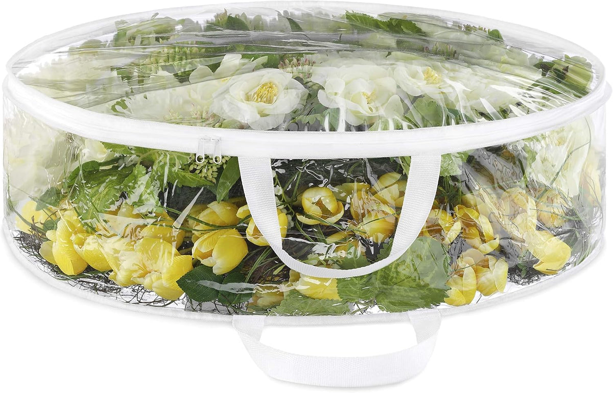 whitmor clear wreath storage container with tear resistant, main product view