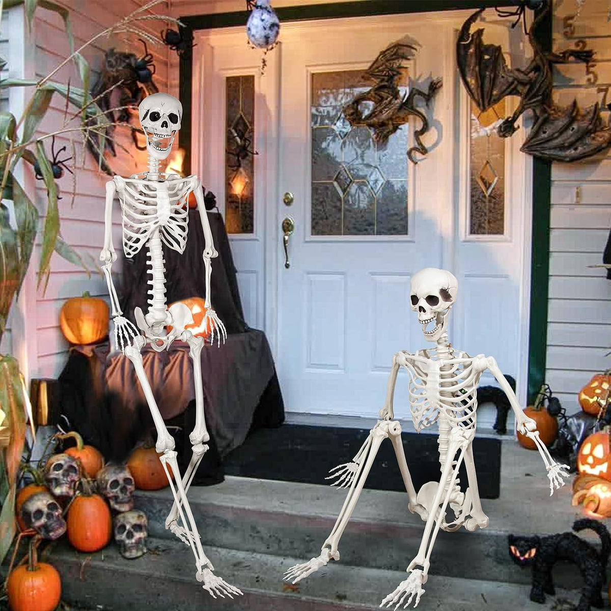 Halloween Skeleton, Realistic Life Size Skeleton with Movable Joints for Hall...