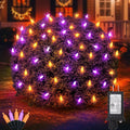 halloween net lights outdoor, orange purple mesh, 120, main product view