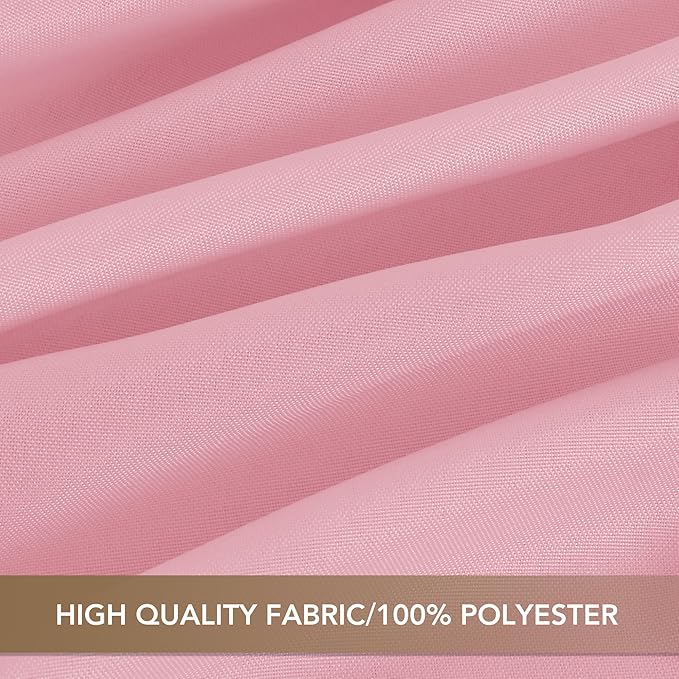 sancua Square Tablecloths 85x85 Inch - Pink Fabric Table Cloth for Square or Round Tables, Washable Polyester Table Cover for Outdoor Party, Birthday, Buffet, Resturant