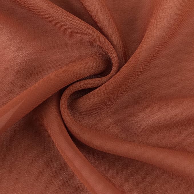 6Pack 9ft Chiffon Table Runner 14x108 Inch Sheer Romantic Table Runner for Wedding Birthday Party Bridal Shower Outdoor Decoration-Rust