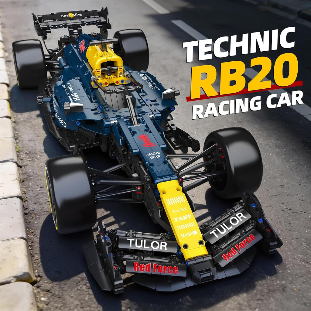 mould king racing car building sets, moc 1:8 shown in use
