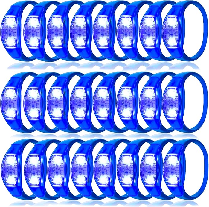 100 Pcs LED Bracelets Sound Activated with Flashing LED Strobe Music Control Light Up Bracelets for Rave, Game Prizes, Birthday Party Favor,Valentine's Day gift